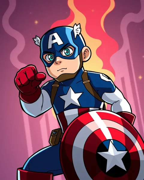 Images humoristiques de Captain America en dessin animé