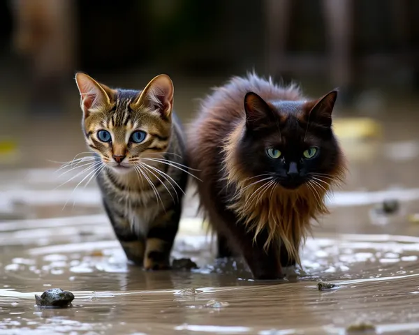 Images inquiétantes de chats mouillés déclenchent des émotions