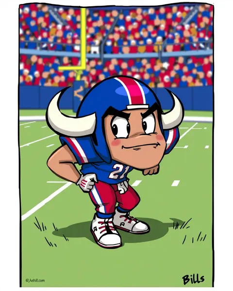 Images rares de cartoon des Bills de Buffalo pour collectionneurs uniquement