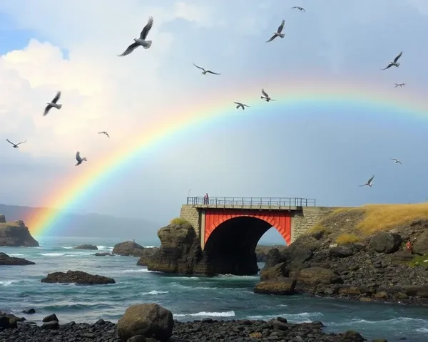 Images éphémères du pont arc-en-ciel des chats