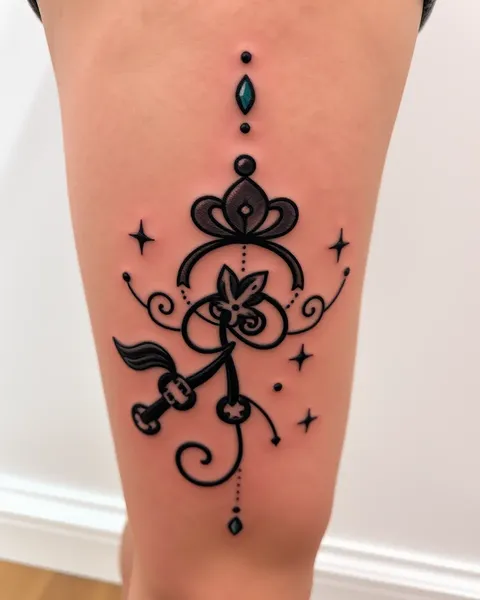 Inspiration d'art de tatouage au-dessus du genou