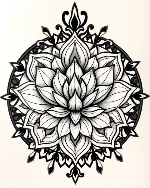 Inspiration de Conception du Tatouage de Fleur de Lotus Mandala