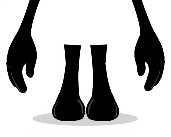 Jambes de cartoon noires en style de cartoon PNG