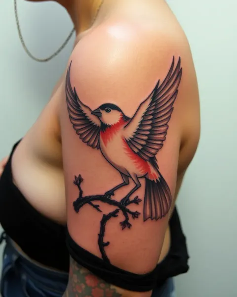 L'expression artistique d'un tatouage d'oiseaux signifiant