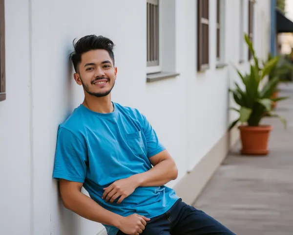 L'homme s'appuyant contre le mur, image PNG