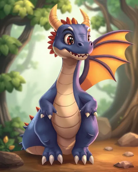 L'image d'une échelle de dragon de cartoon