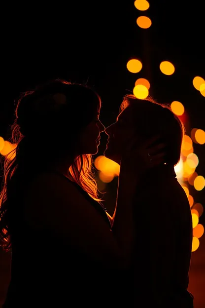 L'image de baiser la nuit pour l'amour éternel