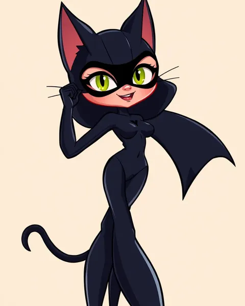 L'image de cartoon de Catwoman : l'image de cartoon de Catwoman débute