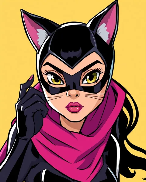 L'image de cartoon de Catwoman : portrait de l'image de cartoon de Catwoman