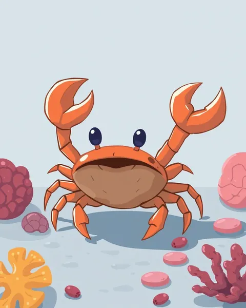 L'image de cartoon de crab avec des couleurs vives