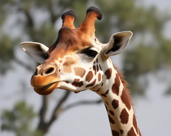 L'image de girafe PNG est affichée