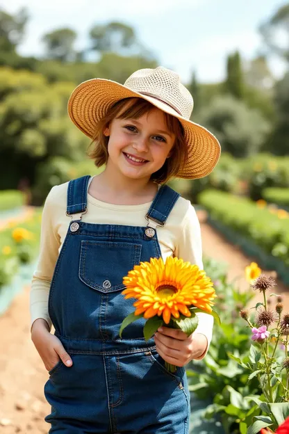 La Fille Porte des Overalls de Fermier