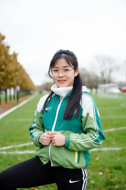 La Fille Porte un Manteau de Sport