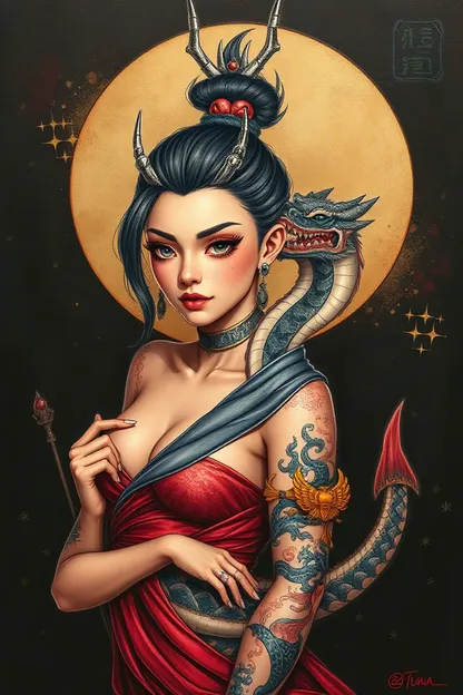 La Tatouage de Dragon de la Fille Xumo Dévoilé