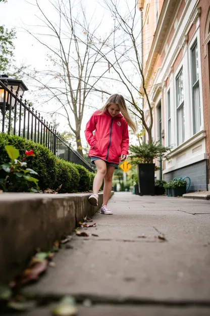 La chaussure de la fille coincée dans le trottoir, efforts de sauvetage