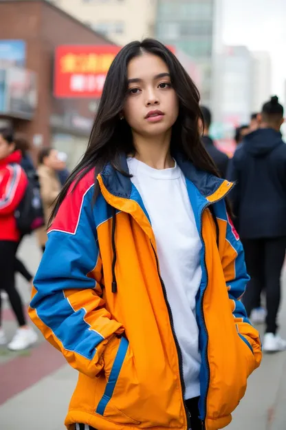 La fille dans un manteau sportif