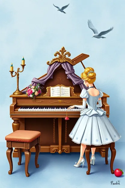 La fille de Cendrillon joue une mélodie de piano belle