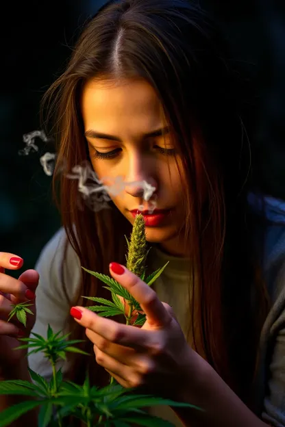 La fille et Arp Pfp fument du cannabis