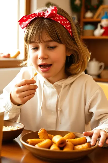 La fille mange des collations dans un gif animé comique