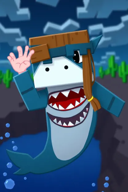 La fille requin Minecraft : jeu de survie sous-marine aventureux