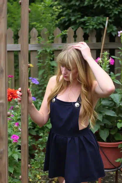 La petite fille du jardin a fait preuve de malice en fleur