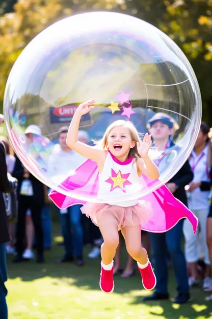 La révélation nue de la fille héroïne Bubble Girl