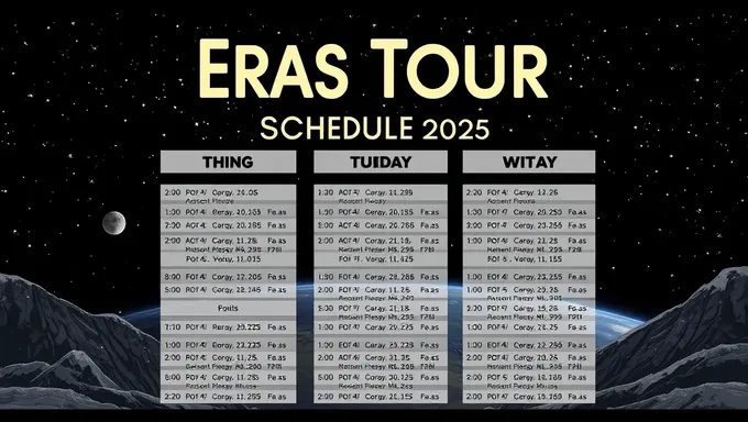 Le Planning de la Tournée Eras pour 2025 est Sorti