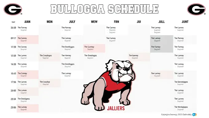 Le calendrier 2025 des Bulldogs de Géorgie disponible gratuitement