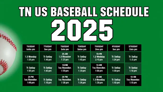 Le calendrier de baseball du Tn pour 2025 est rendu public