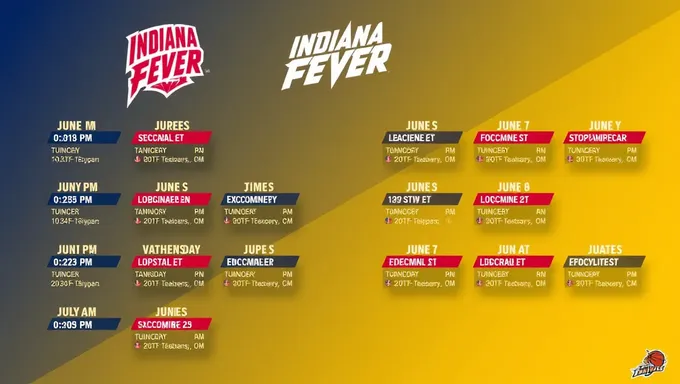 Le calendrier de la saison 2025 des Fever d'Indiana : téléchargeable et imprimable