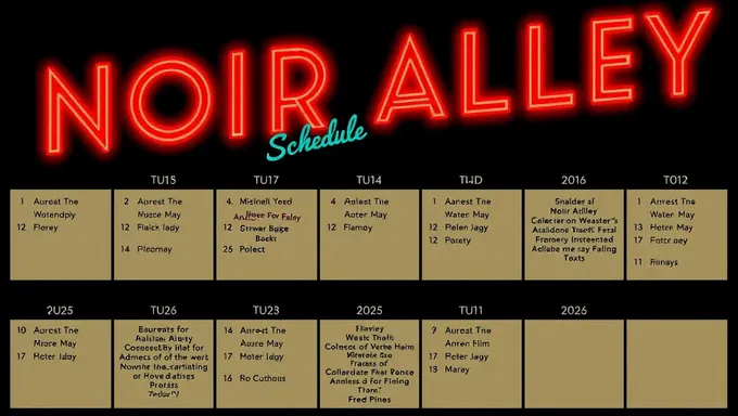 Le calendrier du film Noir Alley 2025 est mis en ligne