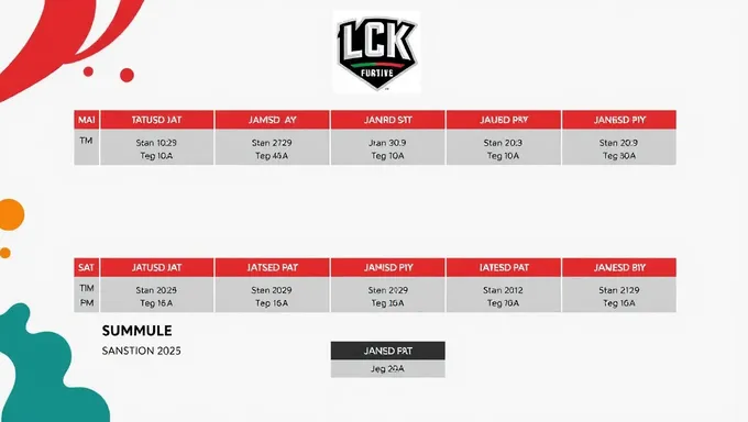 Le calendrier estival 2025 du Lck est confirmé avec un nouveau format