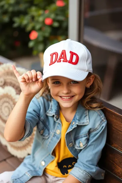 Le chapeau spécial du père pour le plaisir de sa petite fille