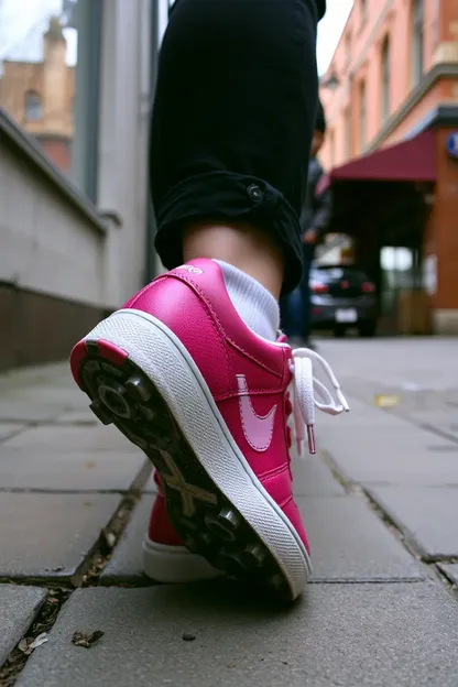 Le chaussure de fille coincée dans le trottoir, aide requise