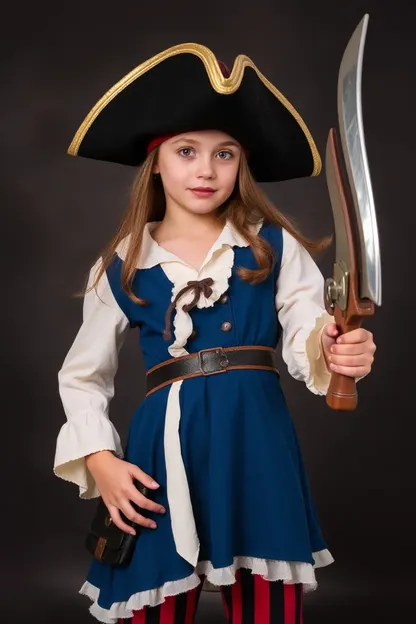 Le costume de pirate de fille pour les petits aventuriers attend la découverte