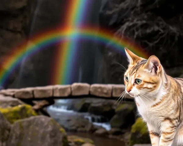 Le pont arc-en-ciel pour les chats : paysages félines colorés