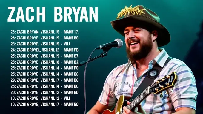 Le set list de Zach Bryan 2025 inclut des chansons préférées des fans