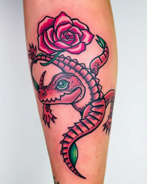 Le tatouage de caiman symbolise la force et la résilience