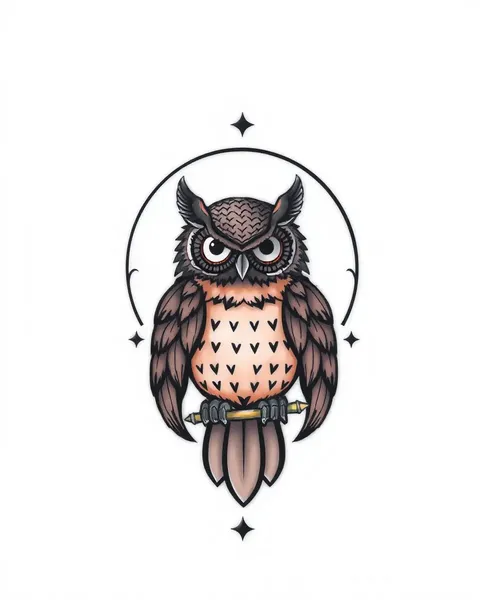 Le tatouage de hibou symbole de sagesse et de mystère