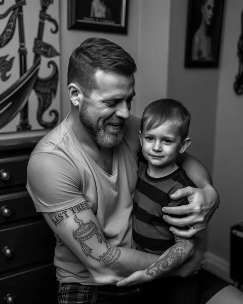 Le tatouage père et fils symbolise l'union indéfectible d'amitié