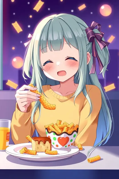 Le temps de goûter de la fille anime avec un GIF de Cheetos