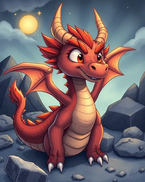 Le visage du dragon de cartoon