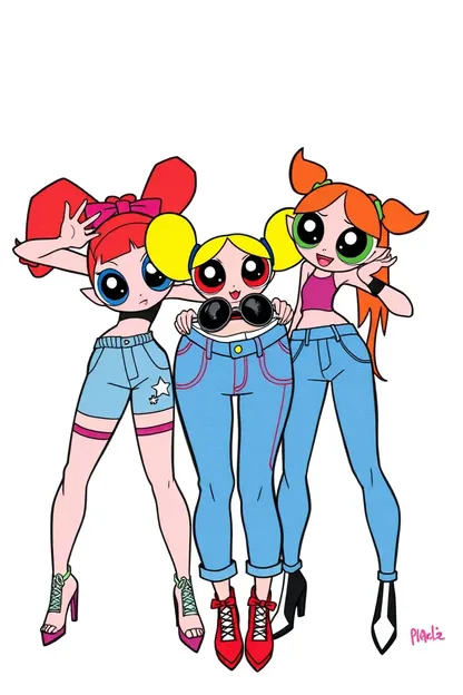 Les Filles Powerpuff portent de nouveaux jeans pour se battre