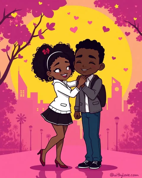 Les Images d'Amour Noire de Cartoon Continuent