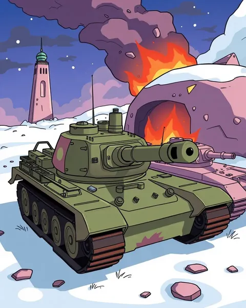 Les Images de Cartoons de Tanks Présentées de Manière Vivante