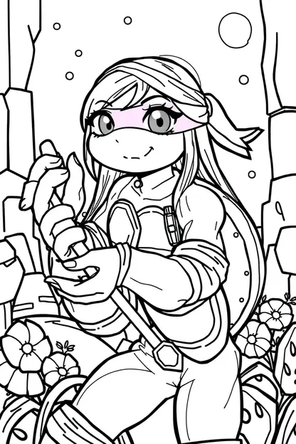 Les Pages de Coloriage de la Fille Tmnt pour l'Apprentissage Amusant