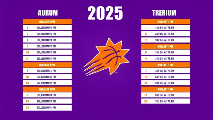 Les Suns de Phoenix 2025 : calendrier officiellement annoncé