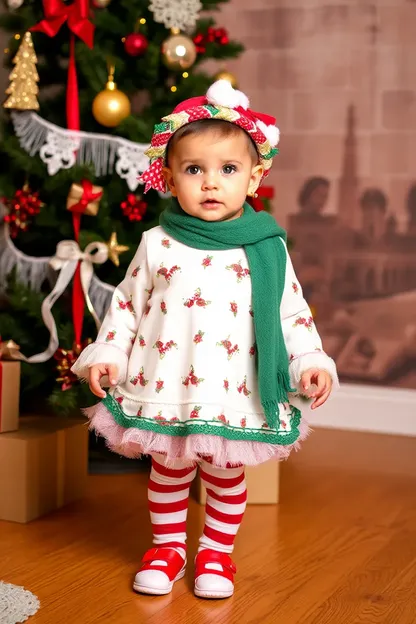 Les Vêtements de Noël Mignons de la Petite Fille pour la Célébration des Fêtes