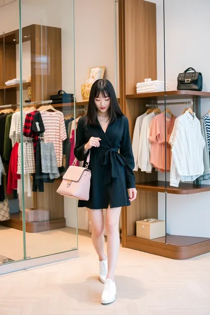 Les choix de mode de la fille de boutique sont toujours à la mode