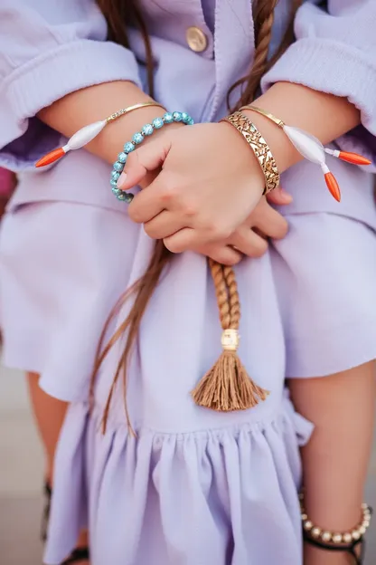 Les filles aiment porter des accessoires colorés : bracelets des filles